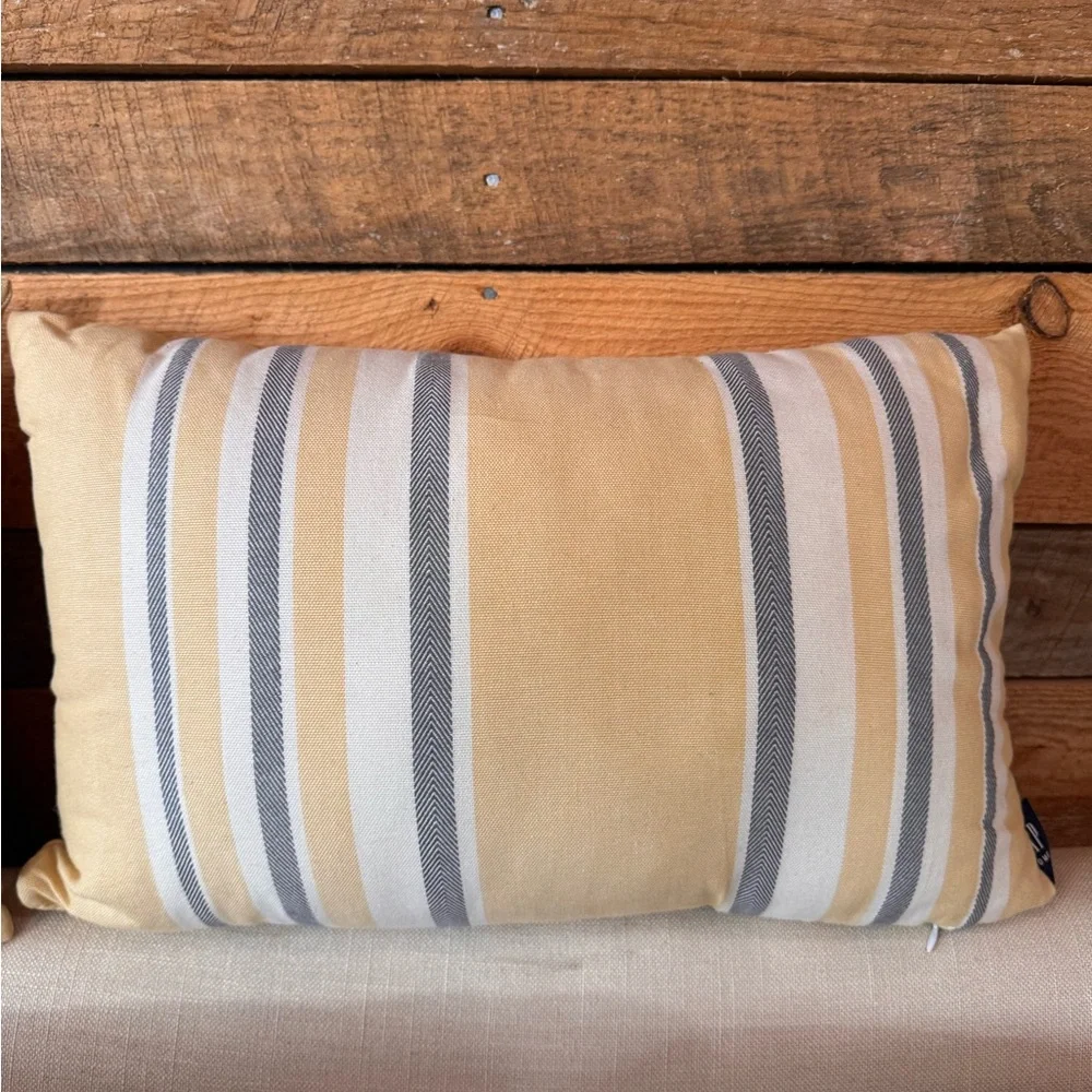 GAP Home Yellow & White Striped Throw Pillows x 2